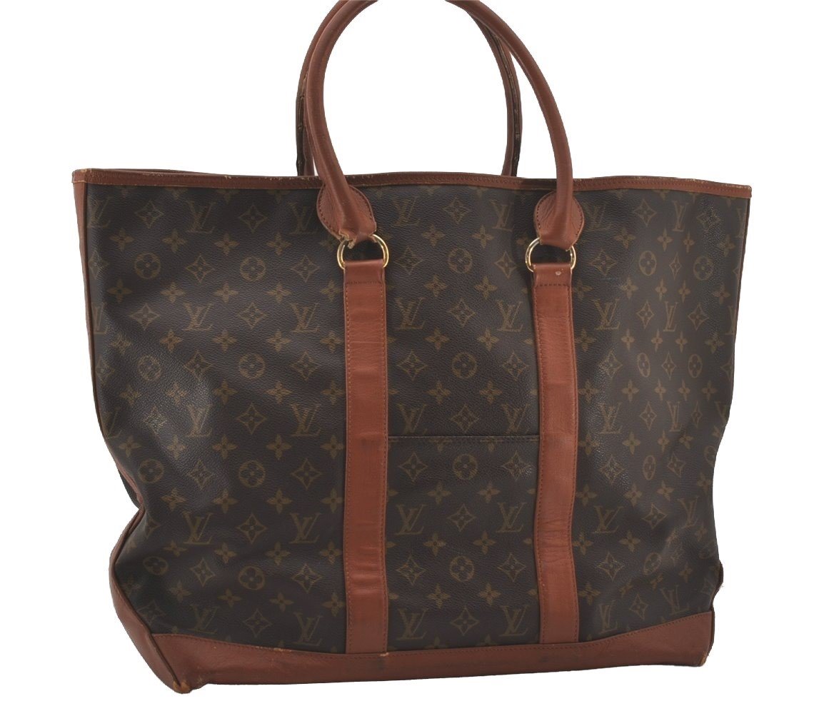 Auth Louis Vuitton Monogram Sac Weekend GM Vintage Tote Hand Bag M42420 LV 7267I