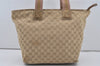 Authentic GUCCI Sherry Line Tote Bag GG Canvas Leather 131231 Beige 7268I