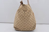 Authentic GUCCI Sherry Line Tote Bag GG Canvas Leather 131231 Beige 7268I