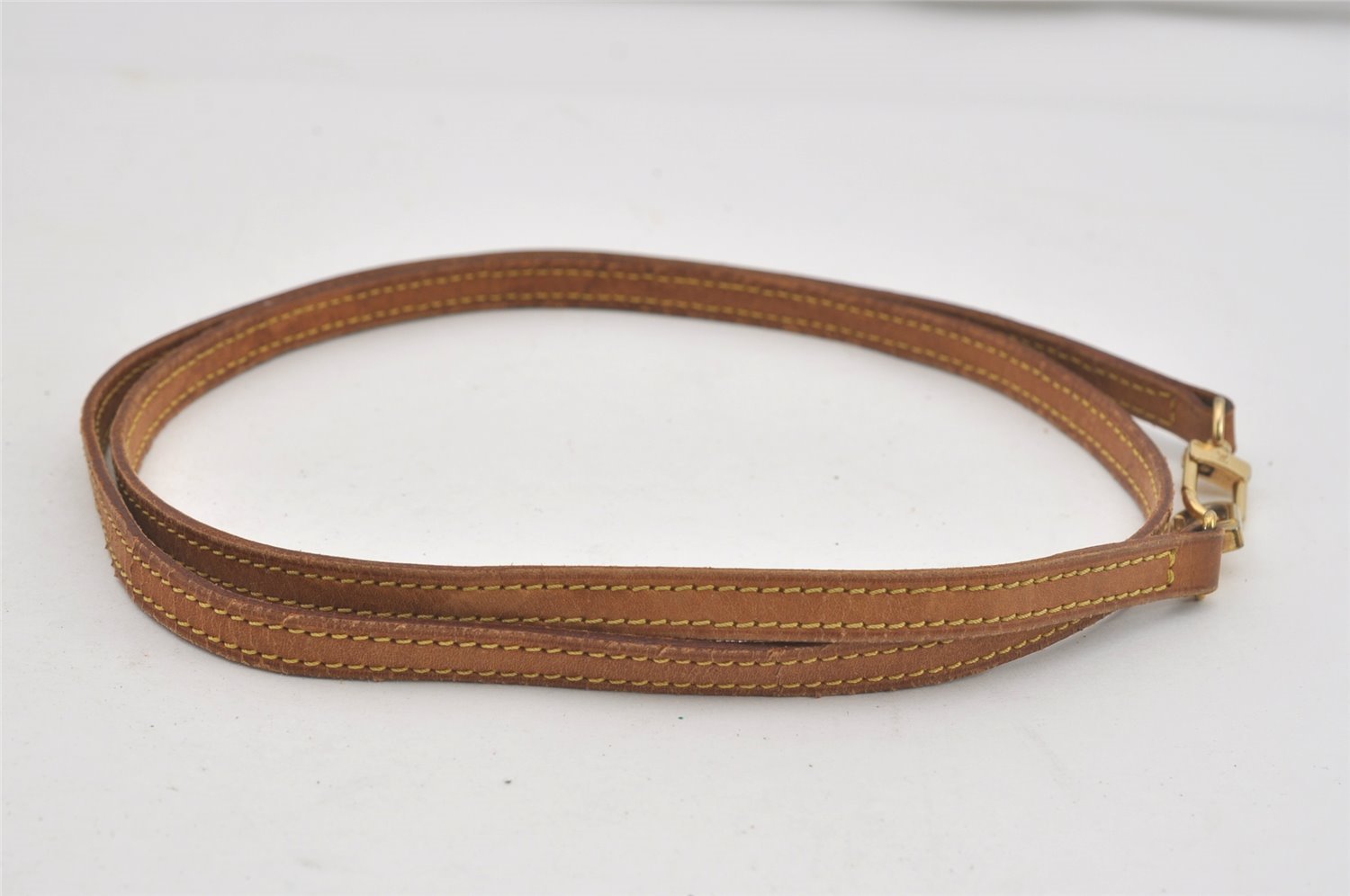 Authentic Louis Vuitton Leather Shoulder Strap Beige 48.8