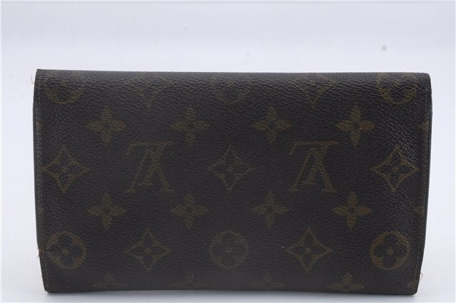 Authentic Louis Vuitton Monogram Long Bifold Wallet Purse Brown 3Set LV 7271D