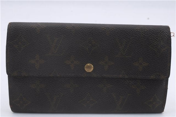 Authentic Louis Vuitton Monogram Long Bifold Wallet Purse Brown 3Set LV 7271D