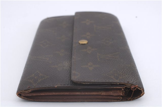 Authentic Louis Vuitton Monogram Long Bifold Wallet Purse Brown 3Set LV 7271D