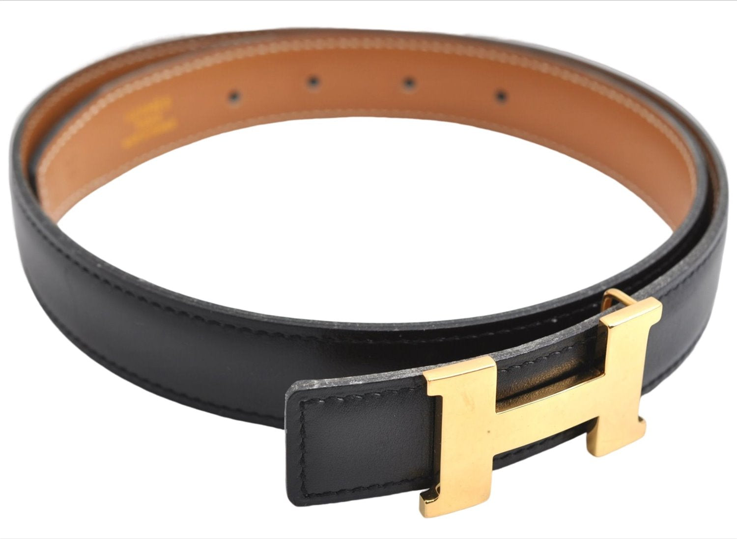 Authentic HERMES Mini Constance Leather Belt Size 65cm 25.6