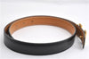 Authentic HERMES Mini Constance Leather Belt Size 65cm 25.6" Black Brown 7275E