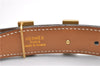 Authentic HERMES Mini Constance Leather Belt Size 65cm 25.6" Black Brown 7275E