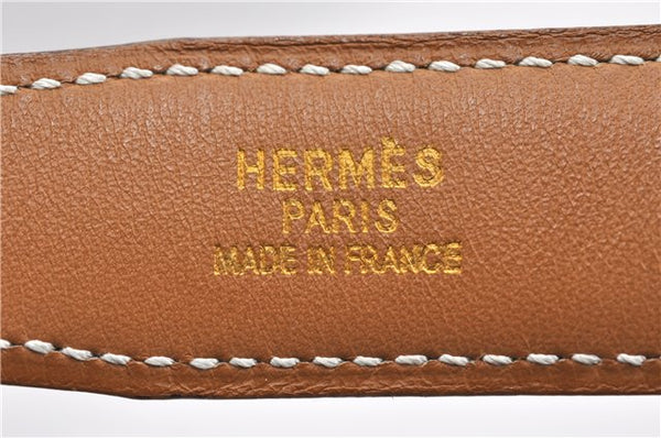 Authentic HERMES Mini Constance Leather Belt Size 65cm 25.6" Black Brown 7275E