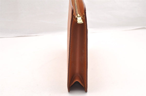 Authentic Louis Vuitton Epi Pochette Homme Clutch Hand Bag Brown M52528 LV 7276I