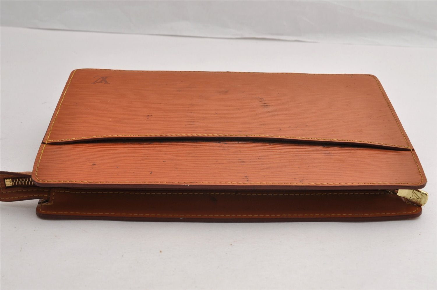 Authentic Louis Vuitton Epi Pochette Homme Clutch Hand Bag Brown M52528 LV 7276I