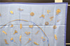 Authentic HERMES Carre 90 Scarf "Clips" Silk Blue 7279E