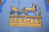 Authentic HERMES Carre 90 Scarf "Clips" Silk Blue 7279E