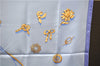 Authentic HERMES Carre 90 Scarf "Clips" Silk Blue 7279E