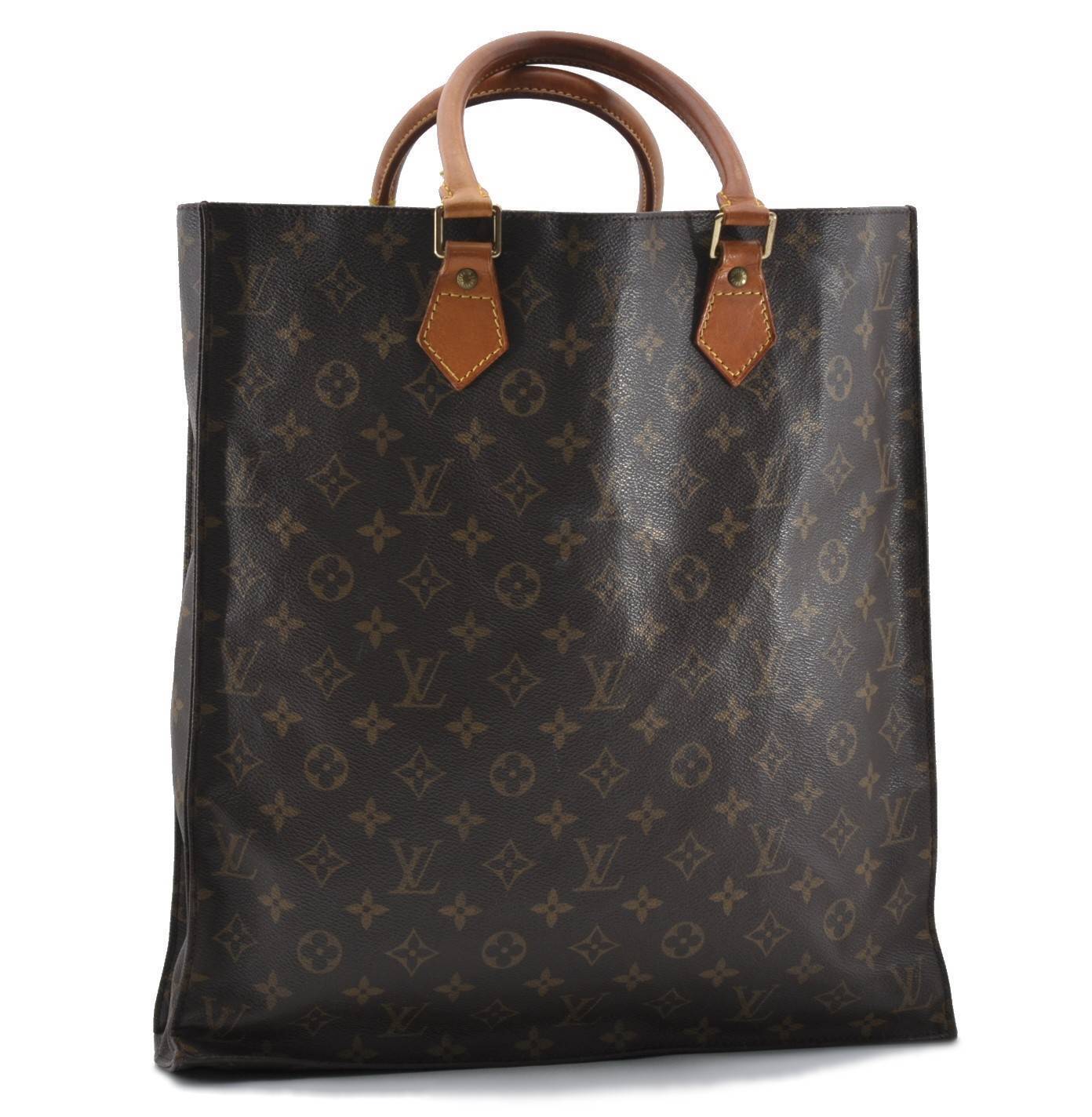 Authentic LOUIS VUITTON Monogram Sac Plat Hand Bag M51140 LV Junk 7280B