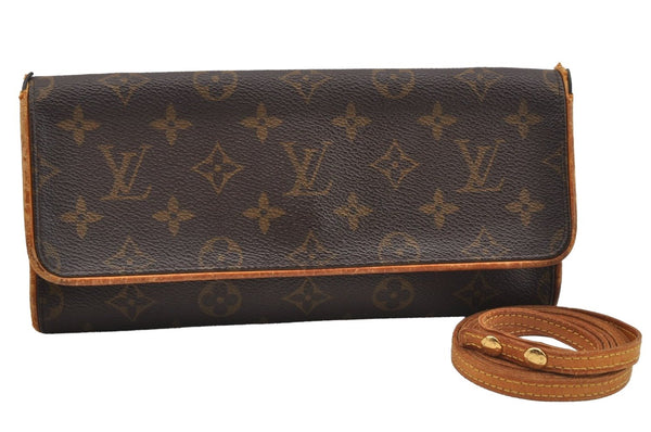 Authentic Louis Vuitton Monogram Pochette Twin GM Shoulder Bag M51852 LV 7280I