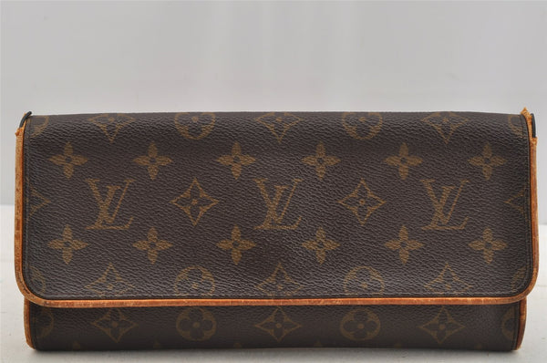 Authentic Louis Vuitton Monogram Pochette Twin GM Shoulder Bag M51852 LV 7280I