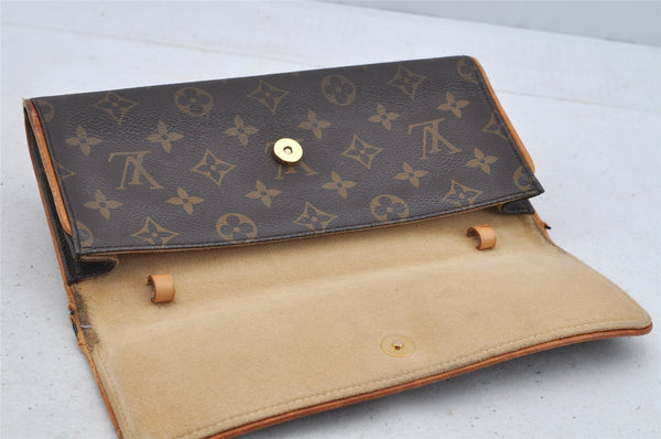 Authentic Louis Vuitton Monogram Pochette Twin GM Shoulder Bag M51852 LV 7280I