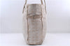 Authentic CHANEL New Travel Line Shoulder Tote Bag Nylon Leather Beige 7281C