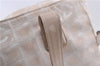 Authentic CHANEL New Travel Line Shoulder Tote Bag Nylon Leather Beige 7281C