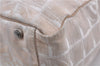 Authentic CHANEL New Travel Line Shoulder Tote Bag Nylon Leather Beige 7281C