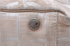 Authentic CHANEL New Travel Line Shoulder Tote Bag Nylon Leather Beige 7281C