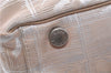 Authentic CHANEL New Travel Line Shoulder Tote Bag Nylon Leather Beige 7281C