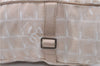 Authentic CHANEL New Travel Line Shoulder Tote Bag Nylon Leather Beige 7281C