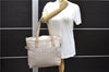 Authentic CHANEL New Travel Line Shoulder Tote Bag Nylon Leather Beige 7281C
