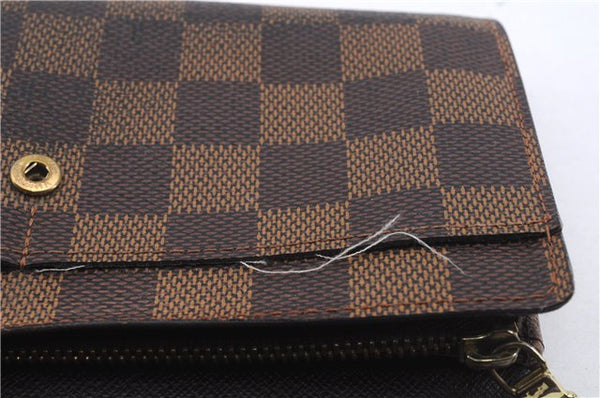 Auth Louis Vuitton Damier Pochette Porte Monnaie Credit Wallet N61725 LV 7284D