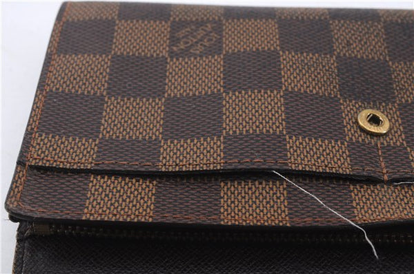 Auth Louis Vuitton Damier Pochette Porte Monnaie Credit Wallet N61725 LV 7284D