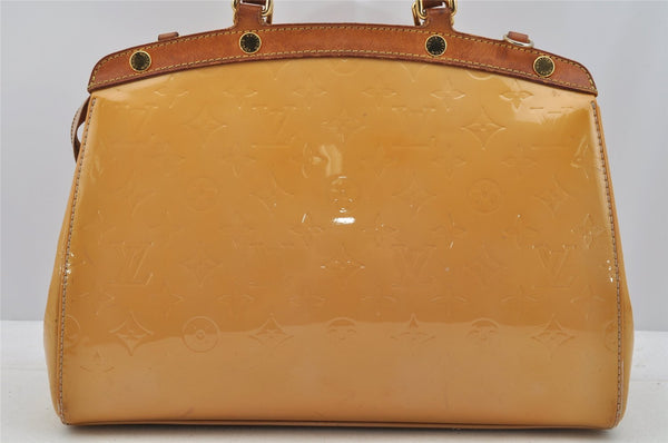 Authentic Louis Vuitton Vernis Brea MM 2Way Hand Bag Yellow M90180 LV 7287I