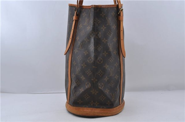 Authentic LOUIS VUITTON Monogram Bucket GM Shoulder Bag M42236 LV Junk 7289C