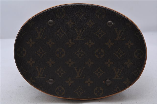 Authentic LOUIS VUITTON Monogram Bucket GM Shoulder Bag M42236 LV Junk 7289C