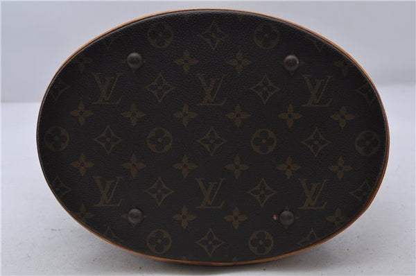 Authentic LOUIS VUITTON Monogram Bucket GM Shoulder Bag M42236 LV Junk 7289C