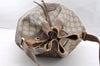 Authentic GUCCI Web Sherry Line Drawstring Bag GG PVC Leather Brown Junk 7290I