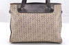 Authentic CELINE C Macadam Blason Pattern Hand Bag Canvas Leather Beige 7291I