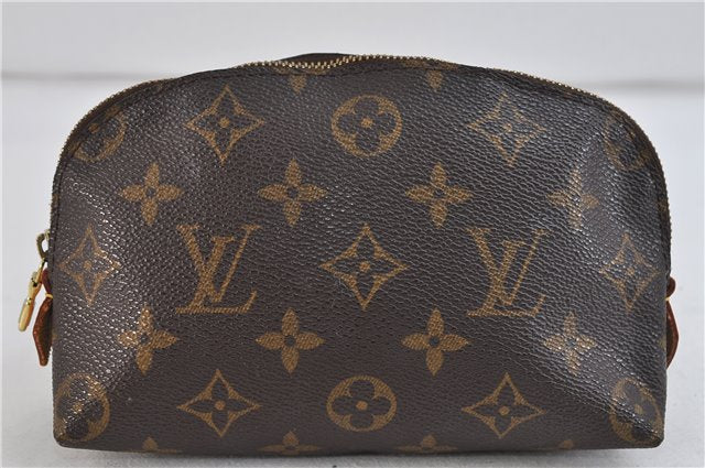 Authentic LOUIS VUITTON Monogram Pochette Cosmetic Pouch M47515 LV 7293C