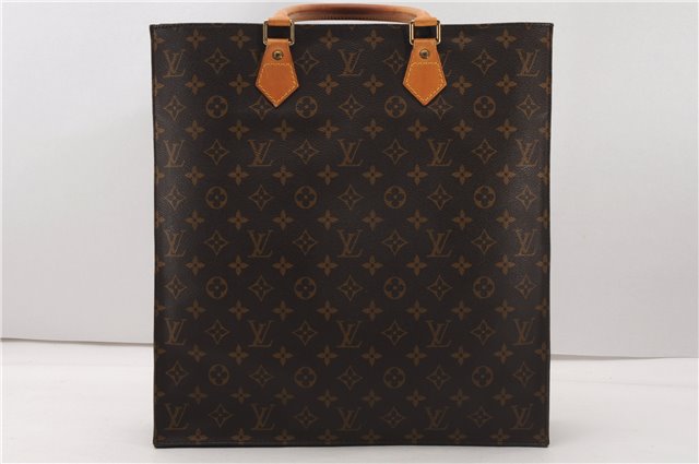 Authentic Louis Vuitton Monogram Sac Plat Hand Tote Bag M51140 LV 7293F