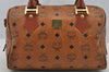 Authentic MCM Visetos Leather Vintage 2Way Shoulder Hand Bag Purse Brown 7295I