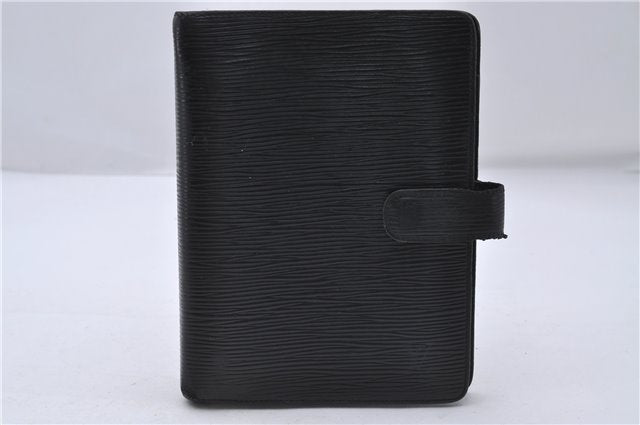 Authentic Louis Vuitton Epi Agenda MM Day Planner Cover Black R20202 LV 7296D