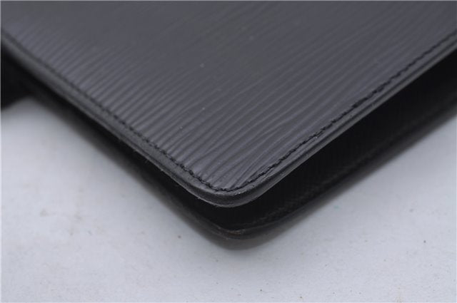 Authentic Louis Vuitton Epi Agenda MM Day Planner Cover Black R20202 LV 7296D