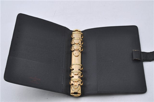 Authentic Louis Vuitton Epi Agenda MM Day Planner Cover Black R20202 LV 7296D