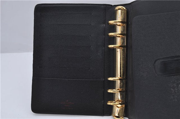 Authentic Louis Vuitton Epi Agenda MM Day Planner Cover Black R20202 LV 7296D