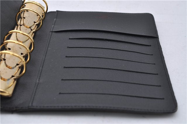 Authentic Louis Vuitton Epi Agenda MM Day Planner Cover Black R20202 LV 7296D
