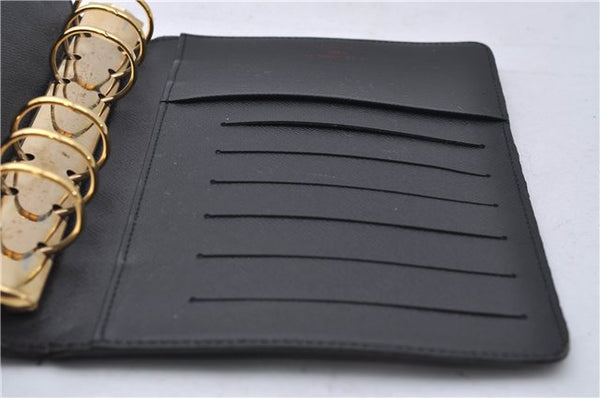 Authentic Louis Vuitton Epi Agenda MM Day Planner Cover Black R20202 LV 7296D