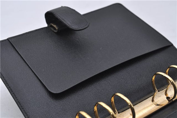 Authentic Louis Vuitton Epi Agenda MM Day Planner Cover Black R20202 LV 7296D