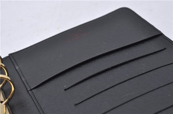 Authentic Louis Vuitton Epi Agenda MM Day Planner Cover Black R20202 LV 7296D