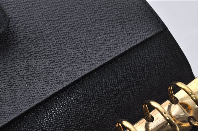 Authentic Louis Vuitton Epi Agenda MM Day Planner Cover Black R20202 LV 7296D