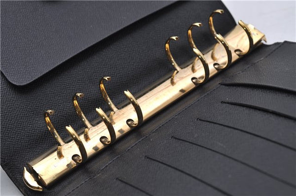 Authentic Louis Vuitton Epi Agenda MM Day Planner Cover Black R20202 LV 7296D