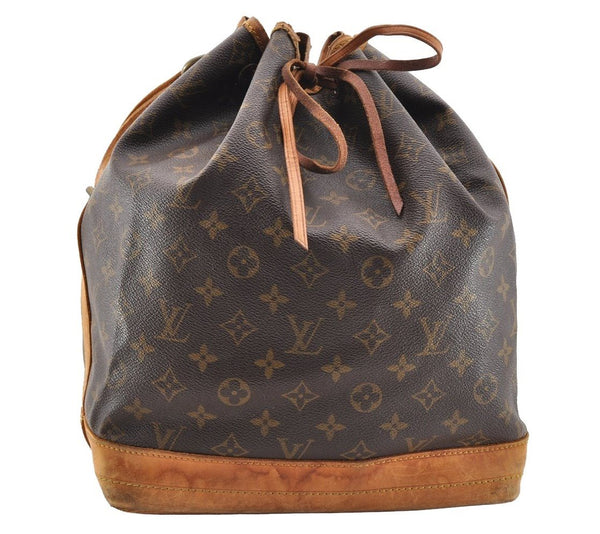 Authentic Louis Vuitton Monogram Noe Shoulder Drawstring Bag M42224 LV 7296I
