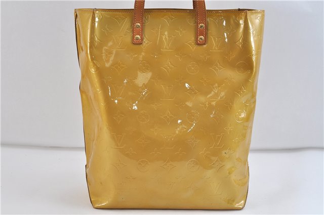 Authentic LOUIS VUITTON Vernis Reade MM Hand Tote Bag Yellow LV 7297C